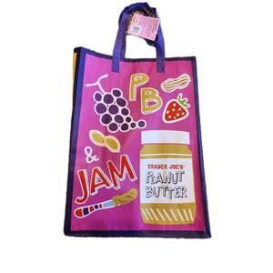 Trader Joe's Comfort Food Reusable Polypropylene Grocery Bag Tote NWT PB&J Mac